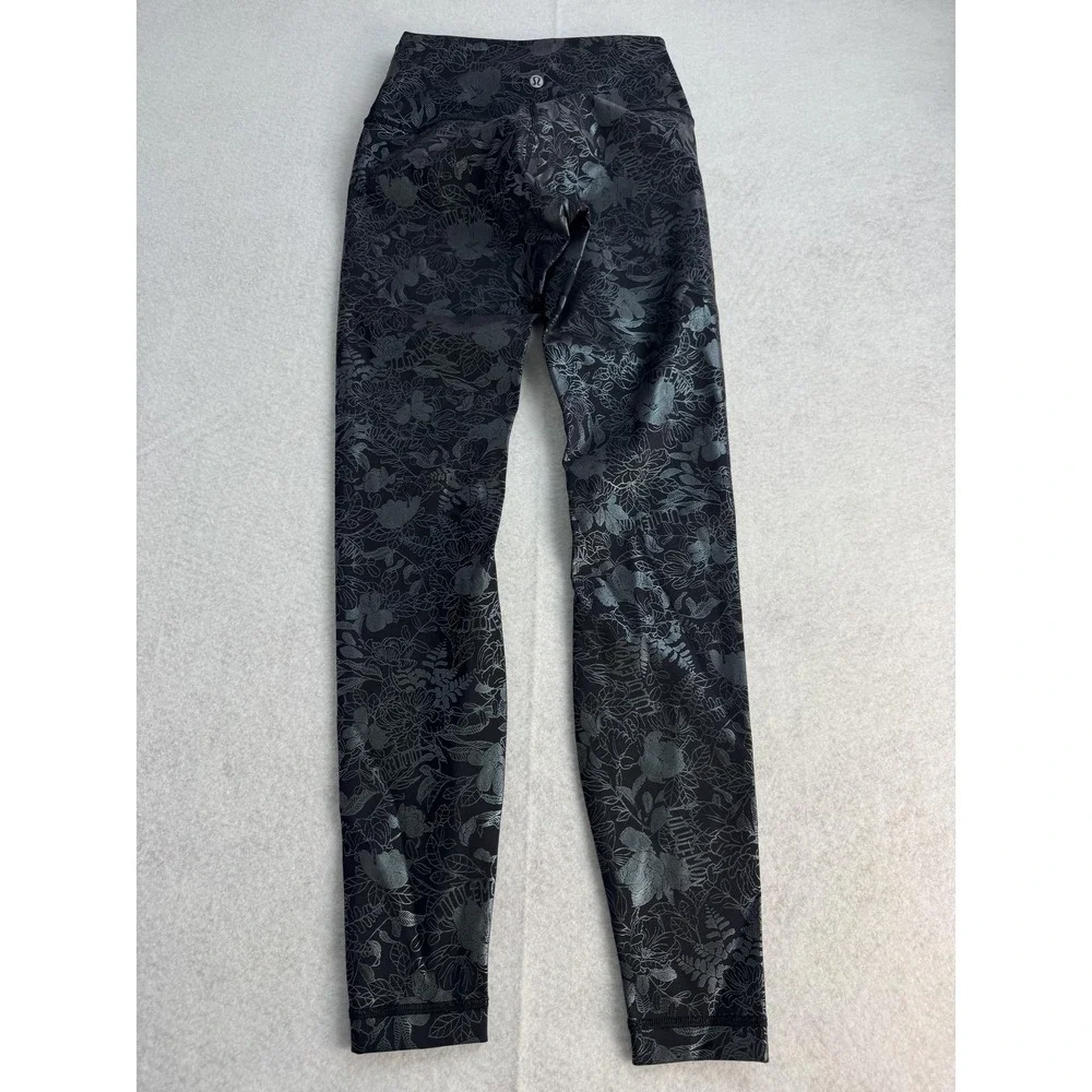 Lululemon Wunder Under High Rise Logo Flourish‎ Iridescent Leggings Women's 4